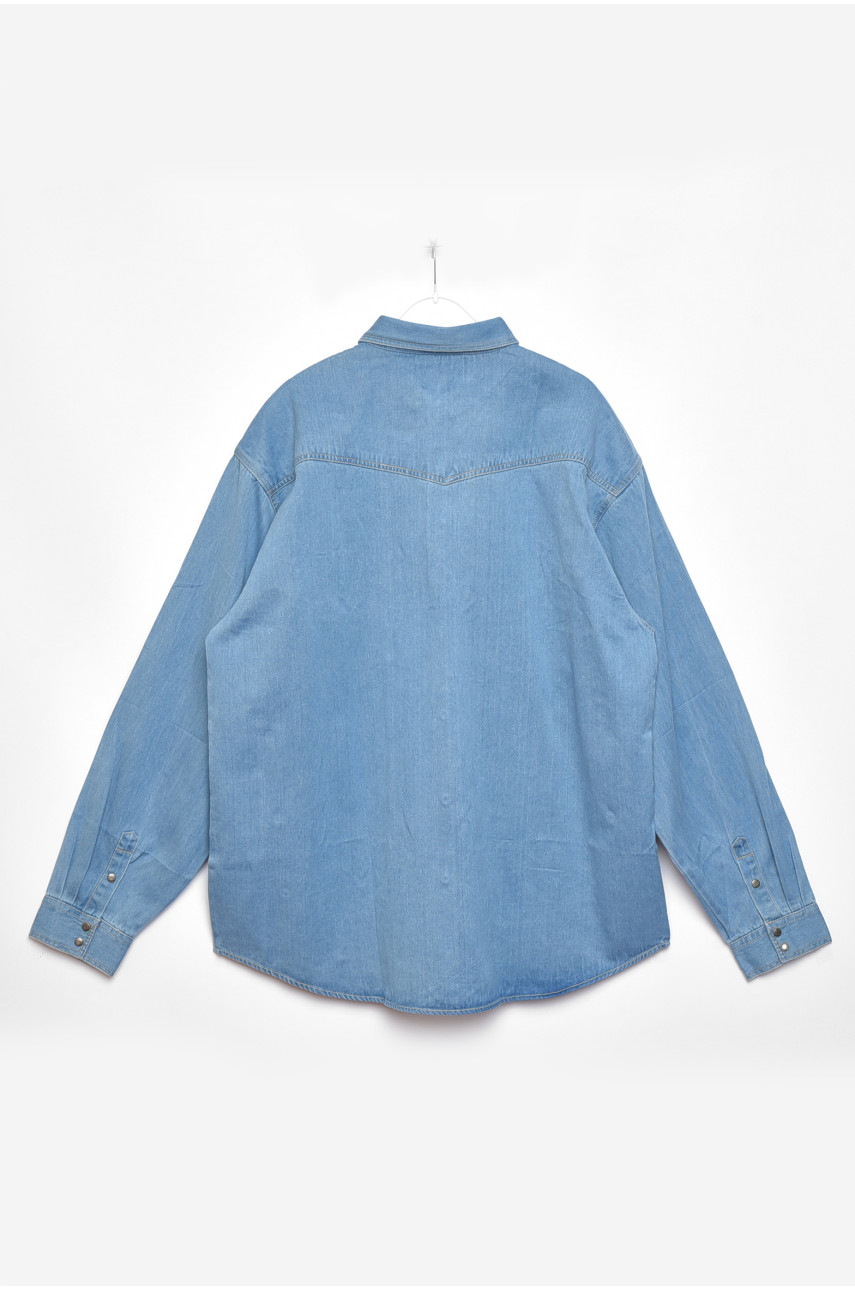 Рубашка мужская батальная джинсовая синего цвета 501-1 161688