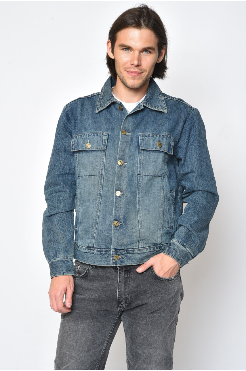 Пиджак мужской джинсовый синего цвета 955 161701