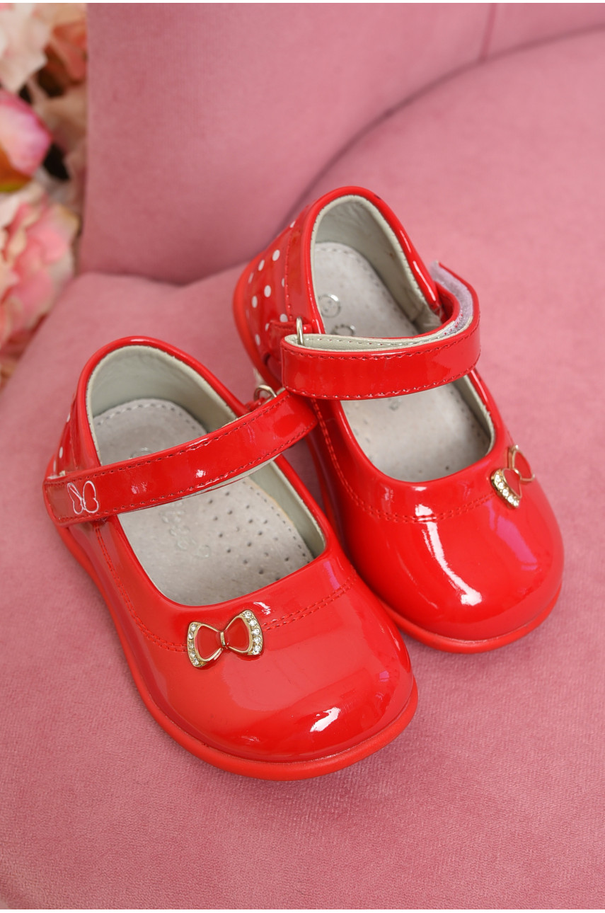 Туфлі дитячі для дівчинки червоного кольору 162891