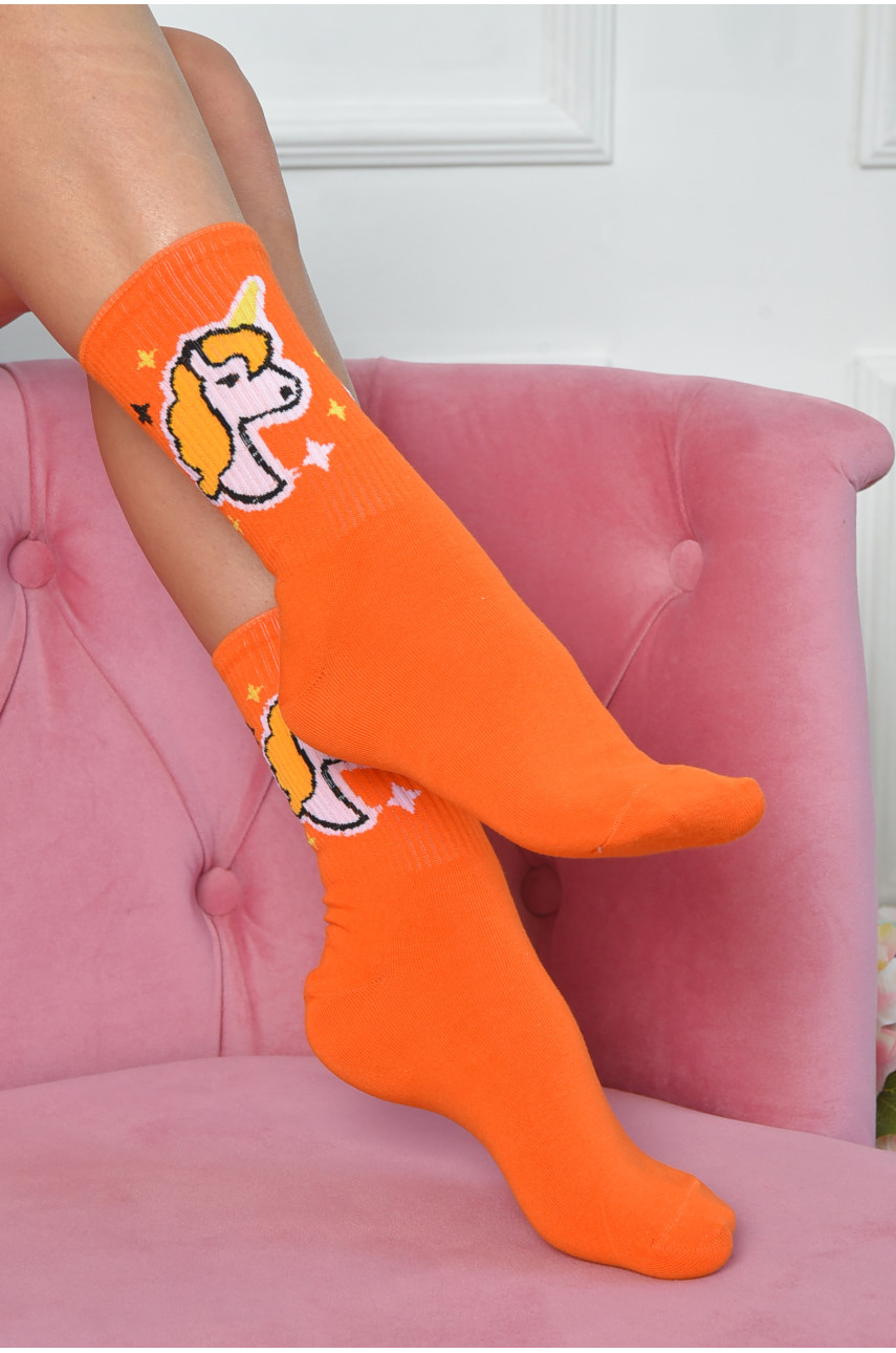 Шкарпетки жіночі високі помаранчового кольору розмір 38-41 723 163091