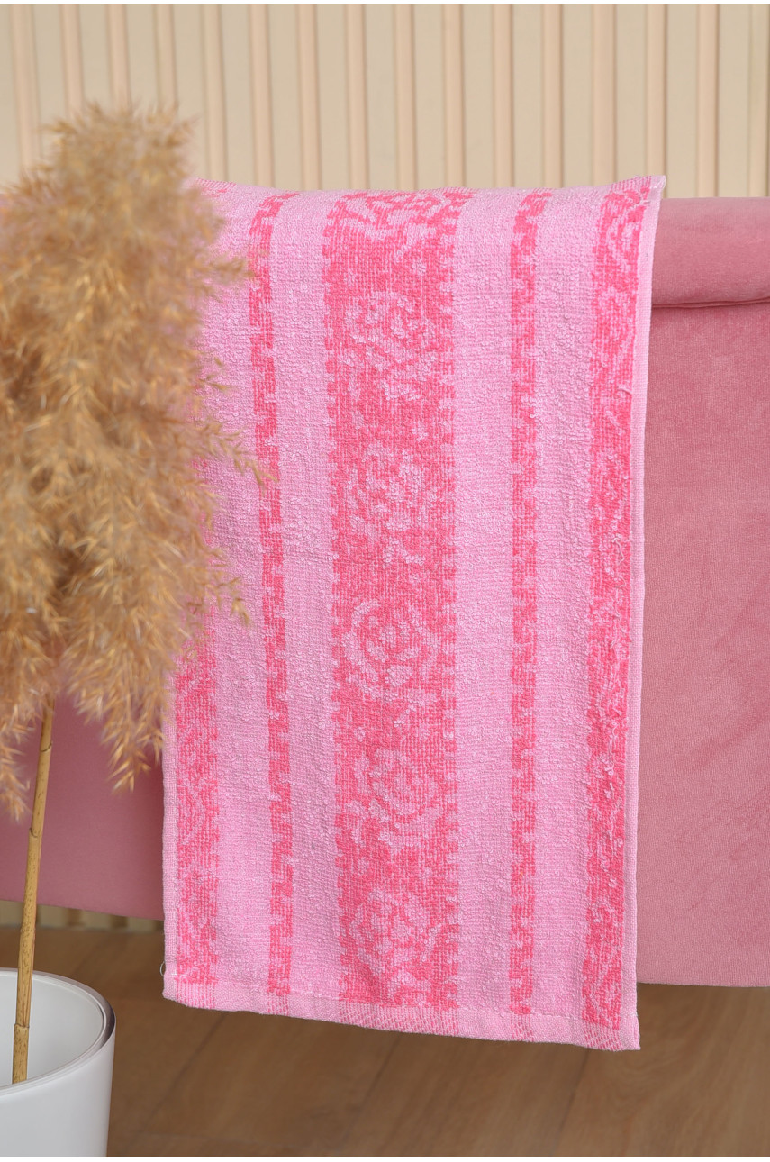 Полотенце кухонное махровое розового цвета 082-1 163292