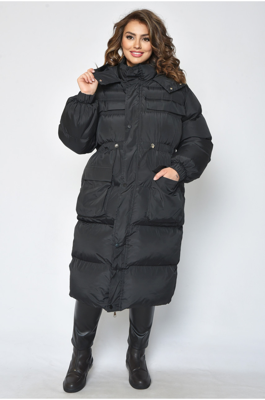 Куртка женская зимняя черного цвета 163346