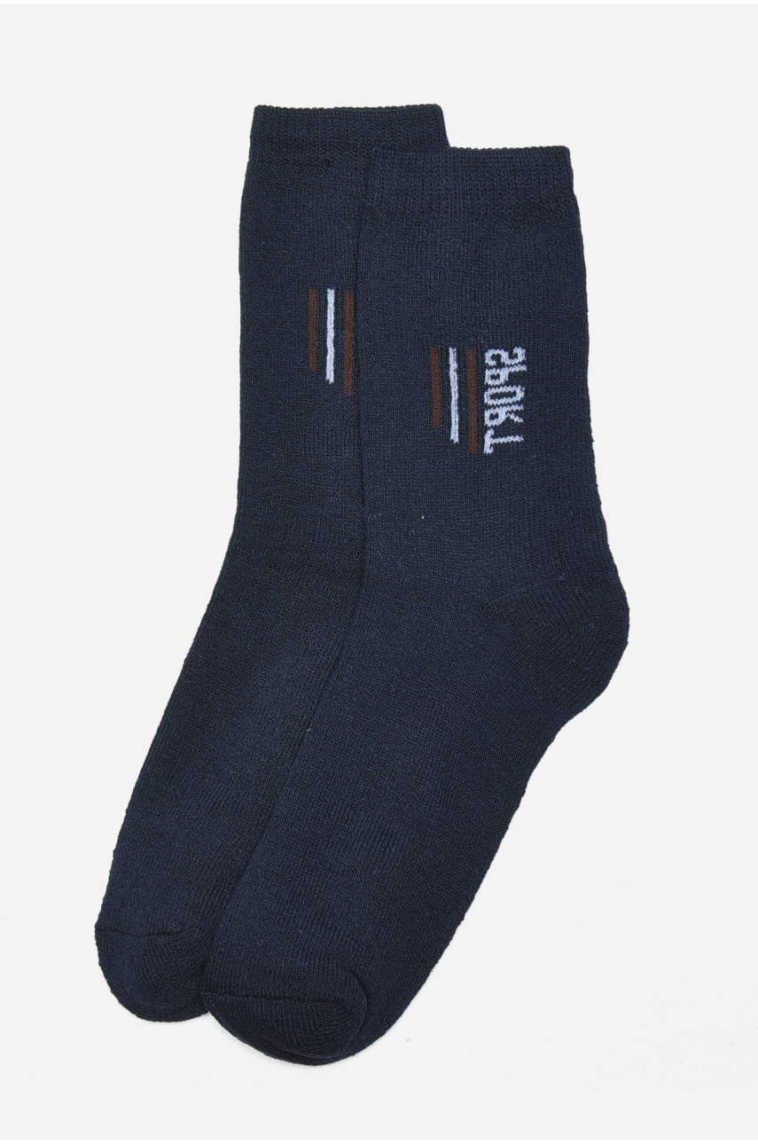 Шкарпетки чоловічі махрові темно-синього кольору розмір 42-48 104 163501