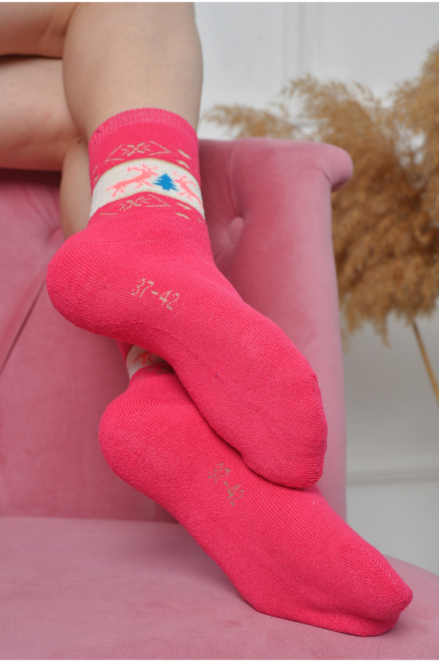 Шкарпетки махрові жіночі рожевого кольору розмір 37-42 701 163545