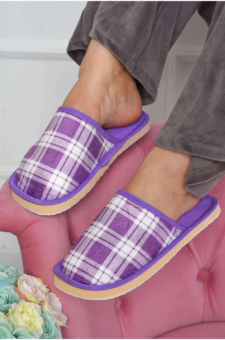 Тапочки домашние женские фиолетового цвета 163635