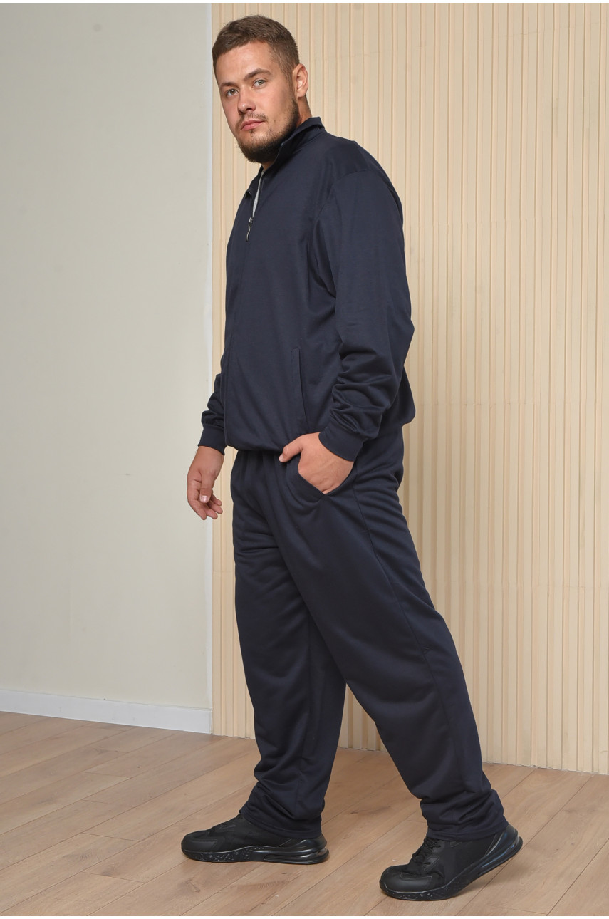 Спортивний костюм чоловічий батальний темно-синього кольору 978 163807