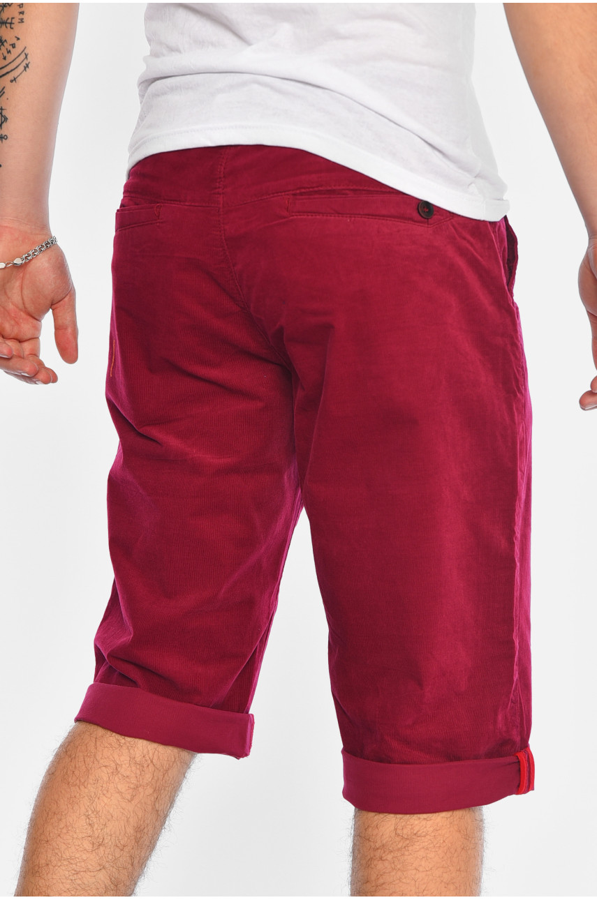 Бриджи мужские микровельветовые бордового цвета LS14-0017 163945 Бриджи мужские микровельветовые бордового цвета LS14-0017 163945