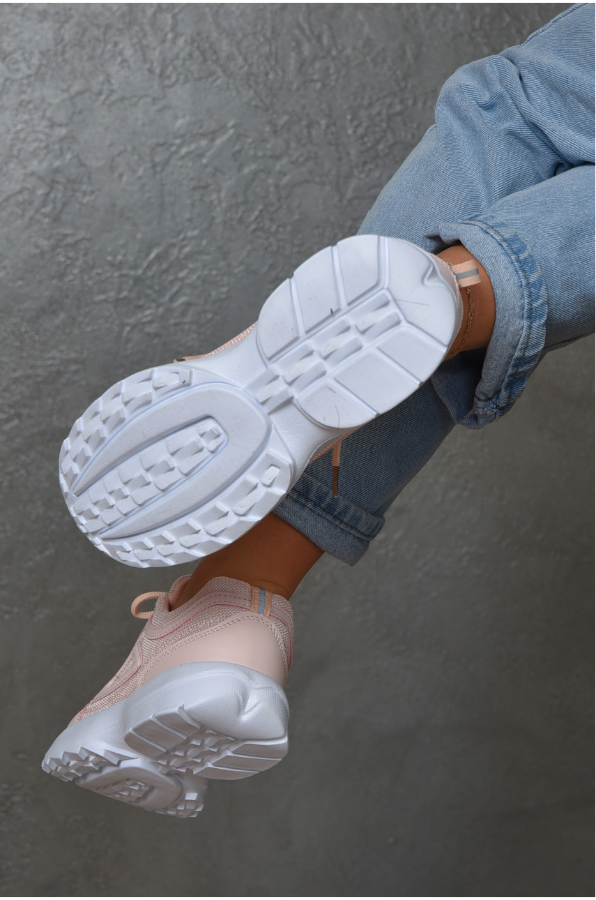 Кроссовки женские розового цвета на шнуровке 117-5 164161 Кроссовки женские розового цвета на шнуровке 117-5 164161