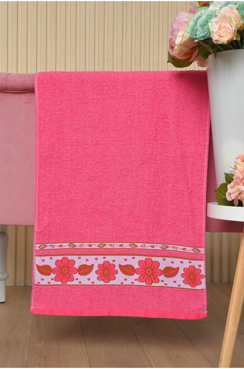 Рушник для обличчя махровий рожевого кольору 61-52 164179