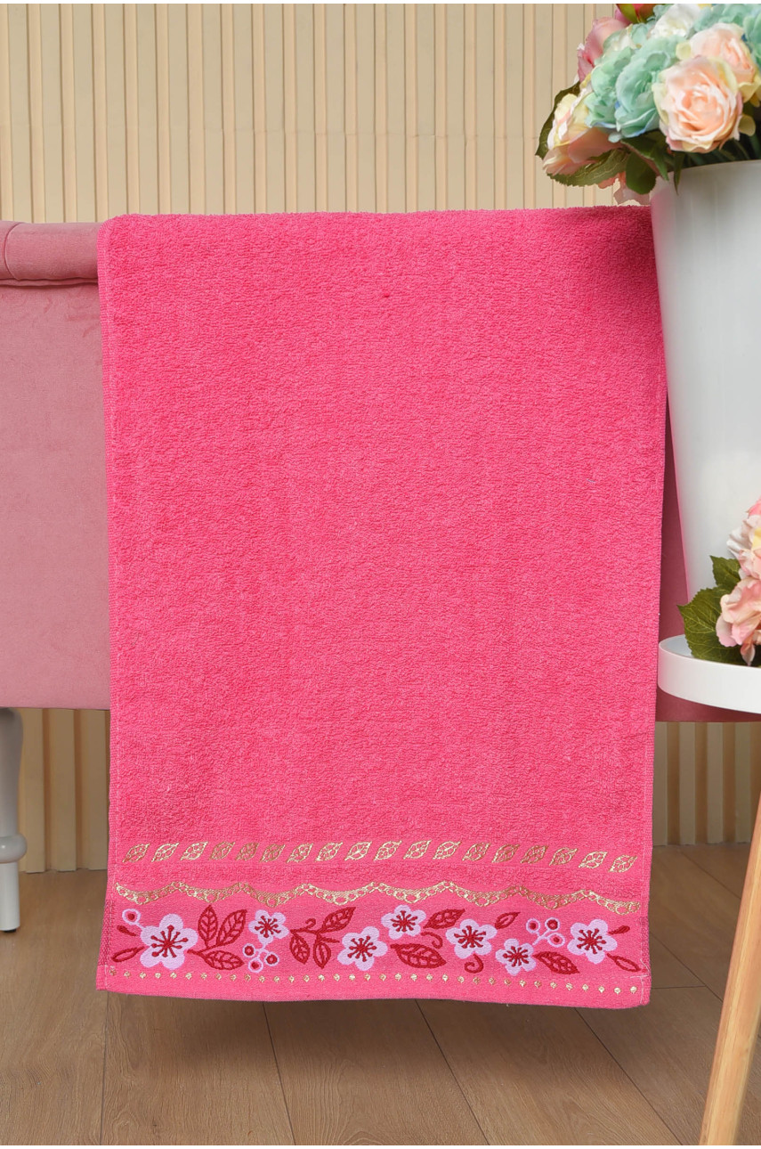 Рушник для обличчя махровий рожевого кольору 61-38 164193