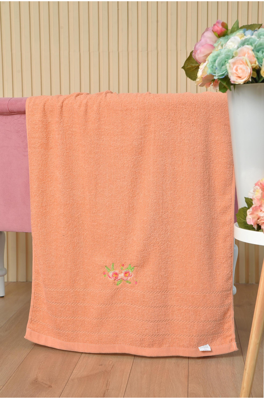 Полотенце банное махровое оранжевого цвета 76-63 164197