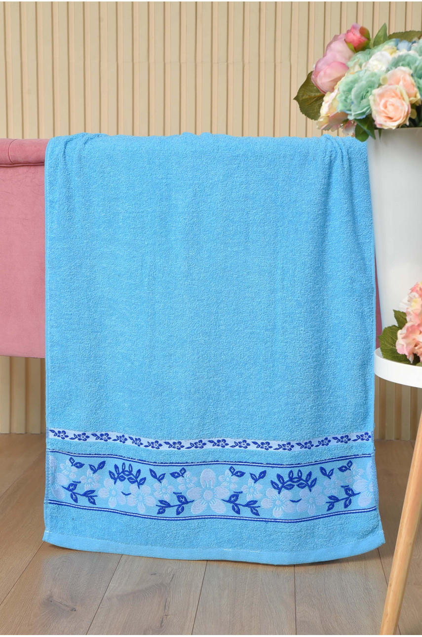 Полотенце банное махровое голубого цвета 164202