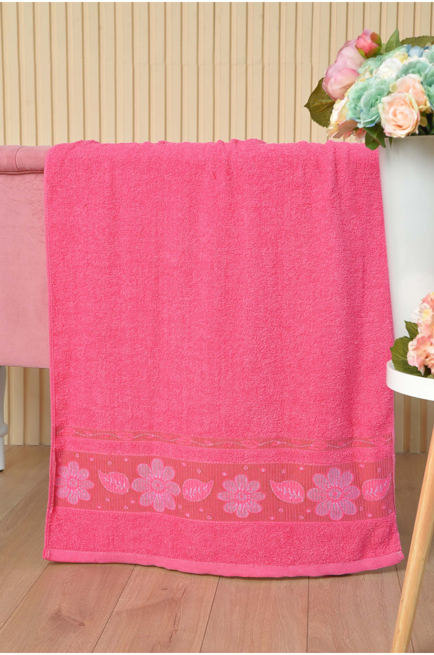 Рушник банний махровий рожевого кольору 164215