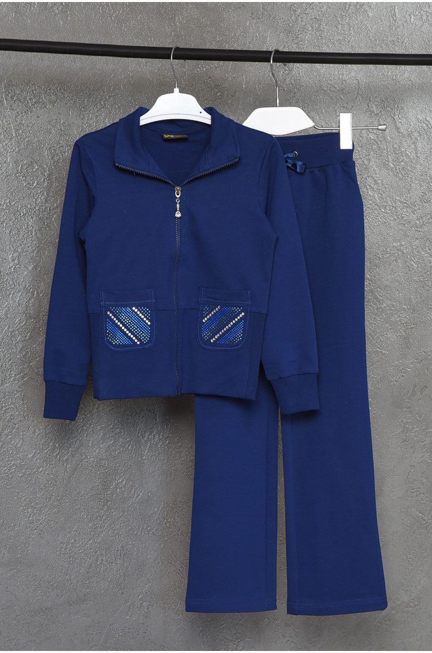 Спортивный костюм детский для девочки синего цвета 1873 164335