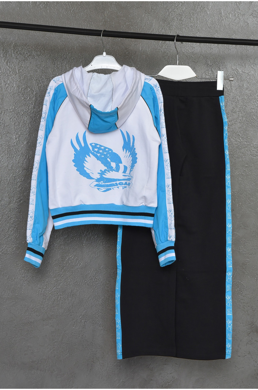 Спортивний костюм дитячий для дівчинки блакитного кольору 3002 164365