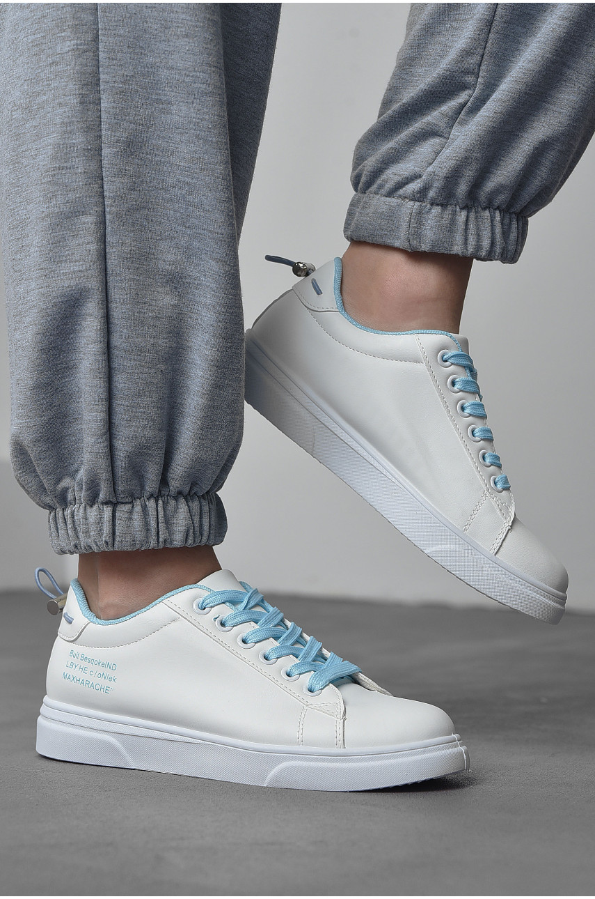 Кросівки жіночі білого кольору на шнурівці 21-3 164671