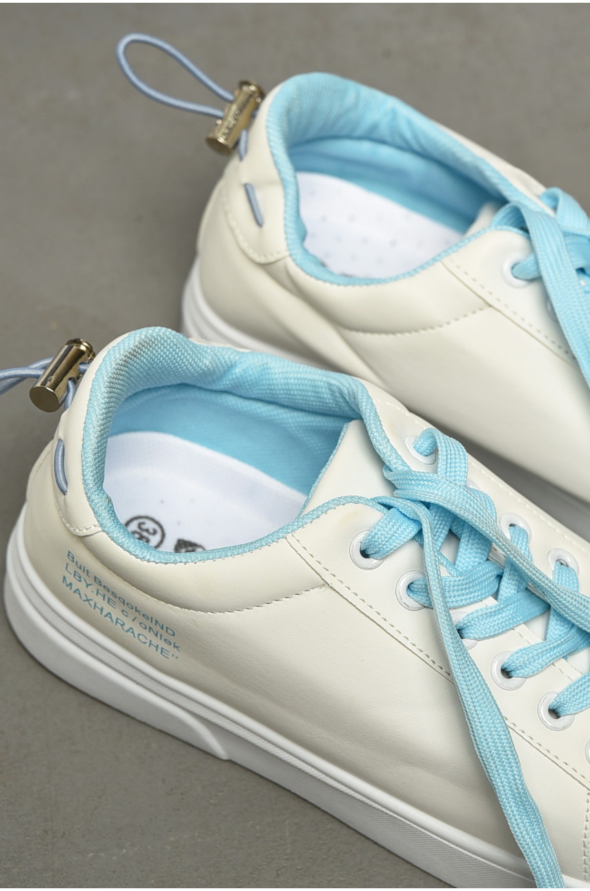 Кроссовки женские белого цвета на шнуровке 21-3 164671