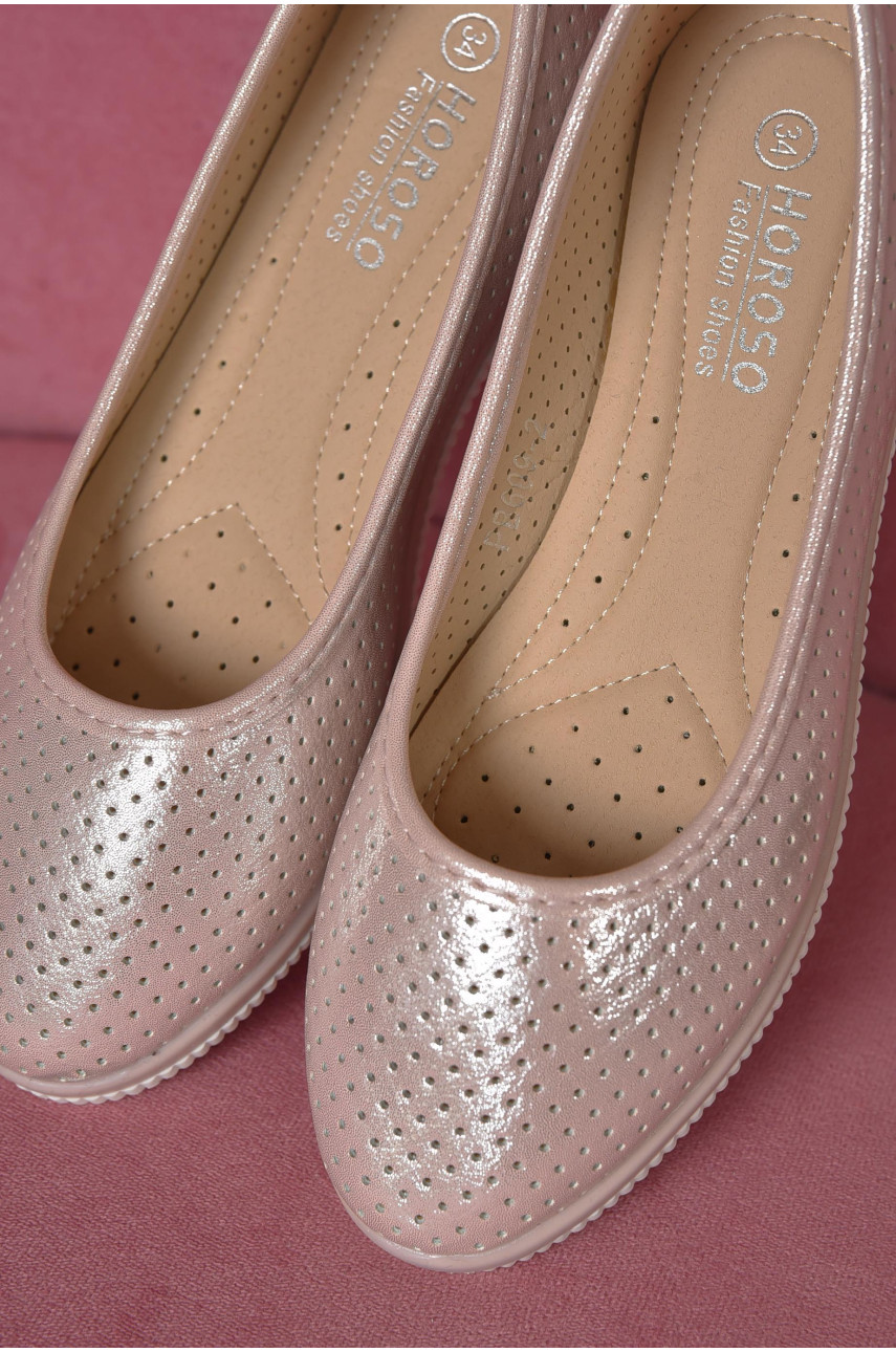 Балетки дитячі рожевого кольору однотонні 609-2 164862 Балетки дитячі рожевого кольору однотонні 609-2 164862