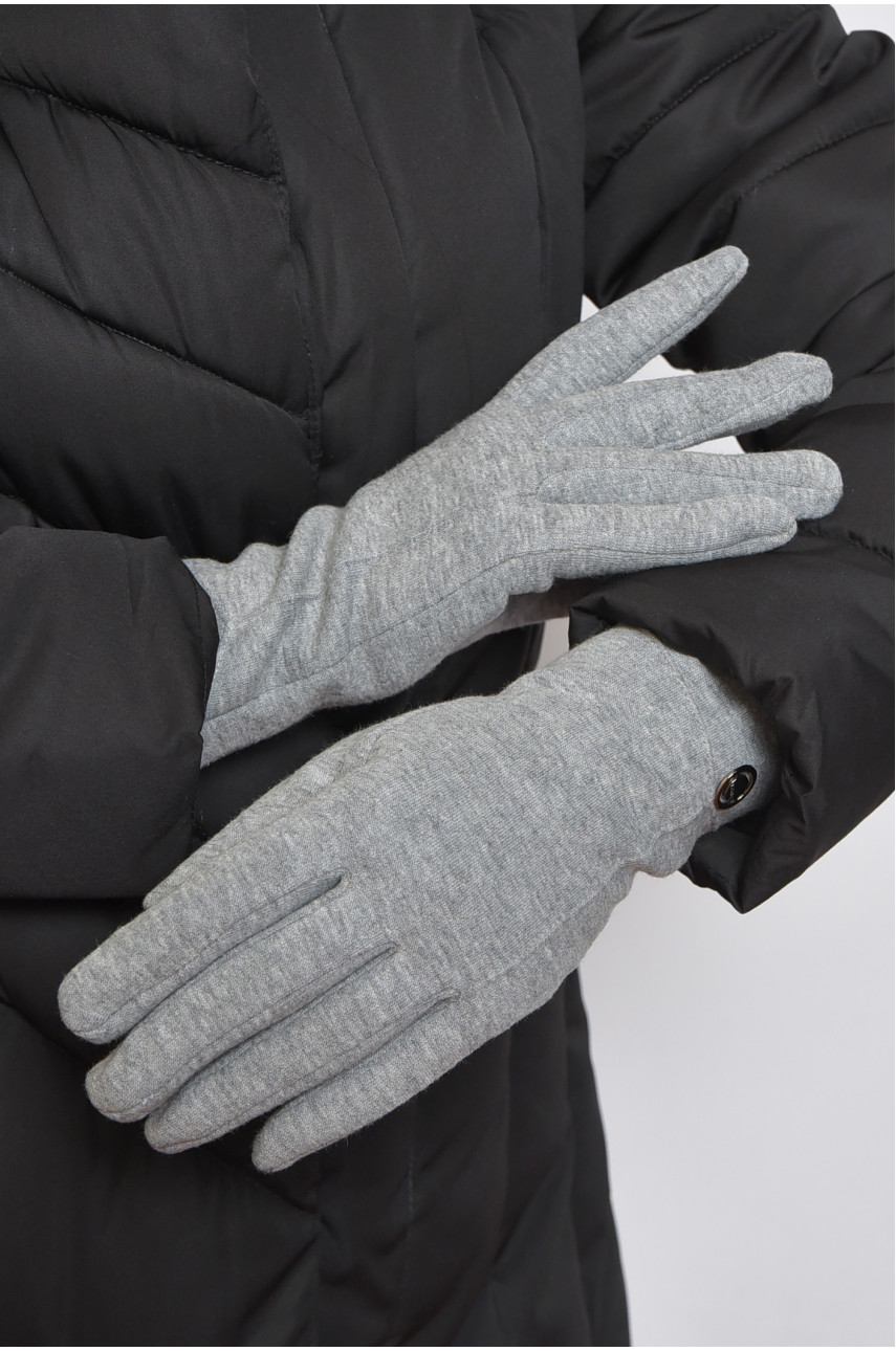 Перчатки женские на меху серого цвета размер 7 013 165064