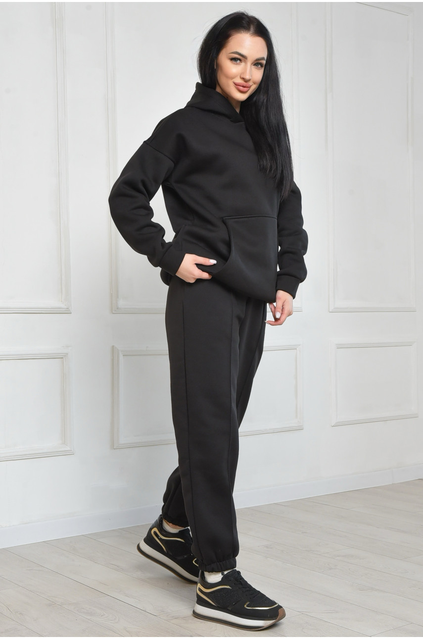 Спортивный костюм женский на флисе черного цвета размер 1 331 165359