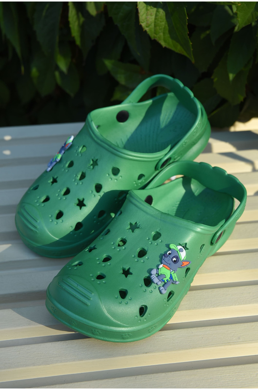 Кроксы детские для мальчика зеленого цвета Верта-Д 165375