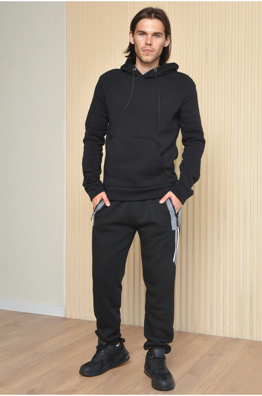 Спортивные штаны мужские на флисе черного цвета 405 165452