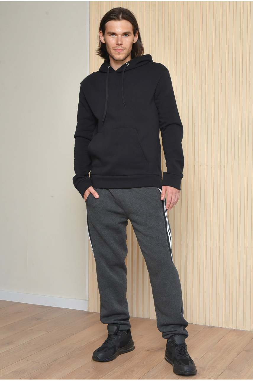 Спортивні штани чоловічі на флісі темно-сірого кольору 402 165453