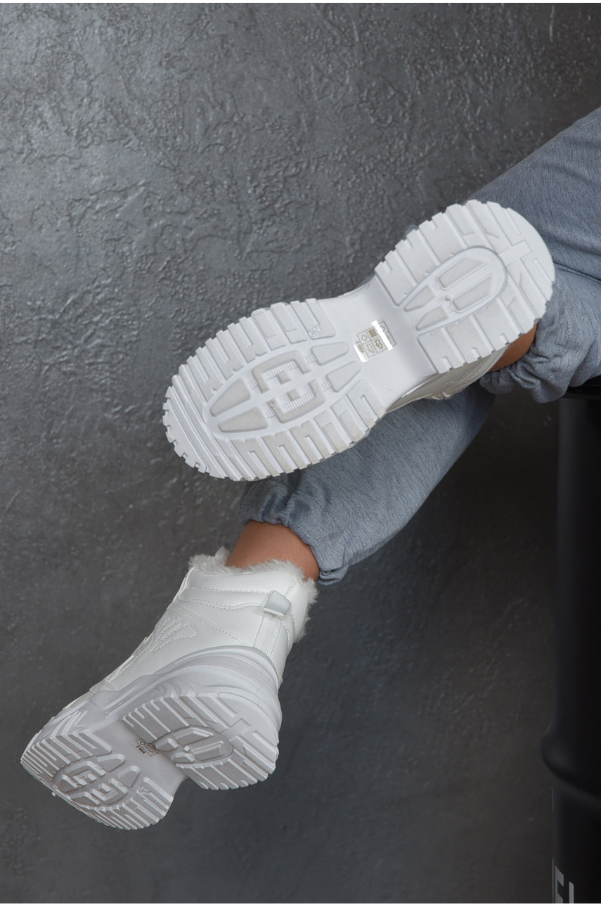 Кроссовки женские на меху белого цвета м96-2 165718