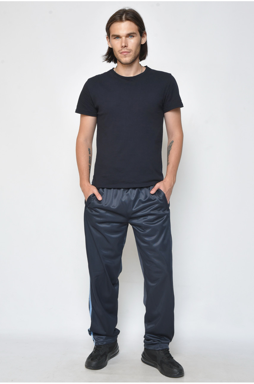 Спортивные штаны мужские темно-синего цвета 0084 165727