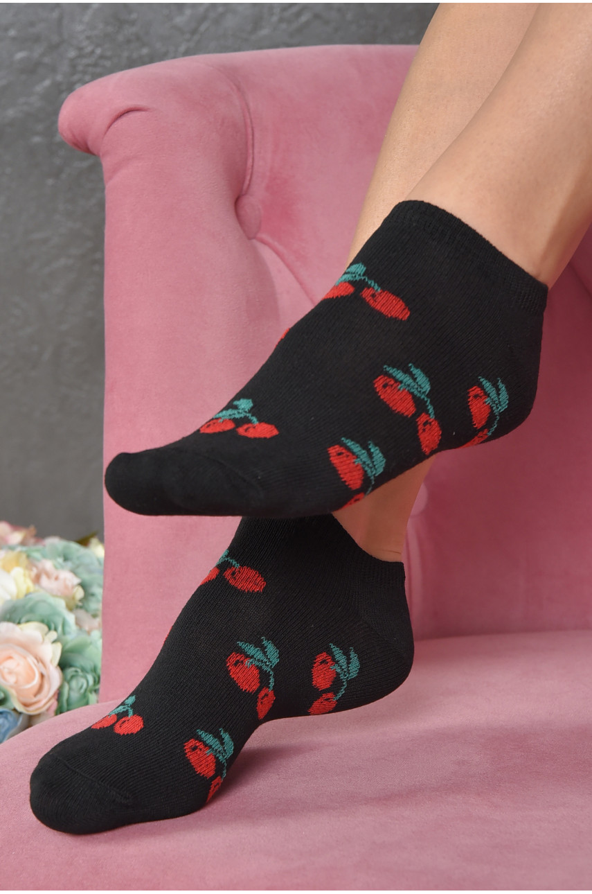 Шкарпетки жіночі короткі чорного кольору розмір 36-40 1810 165781
