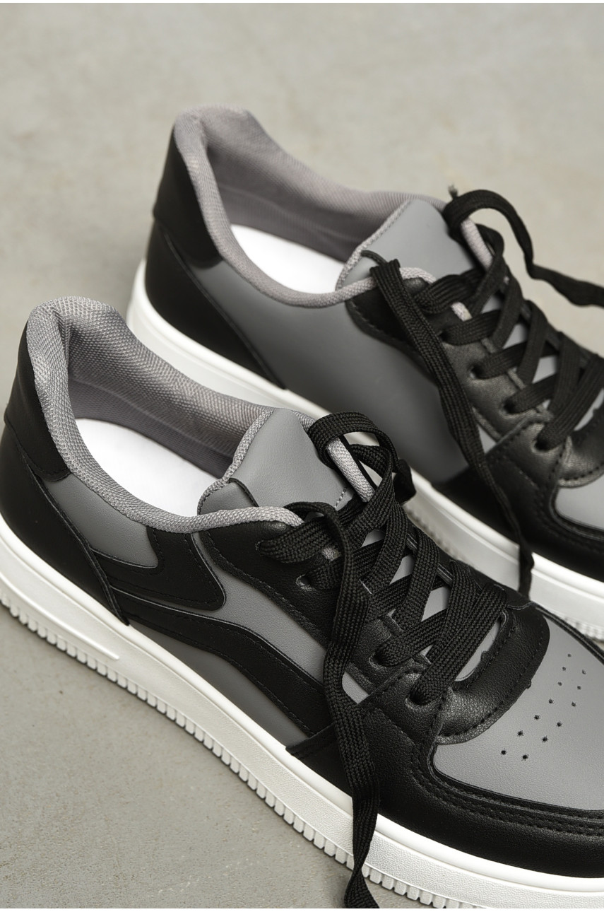 Кроссовки женские серо-черного цвета 103-6 165804