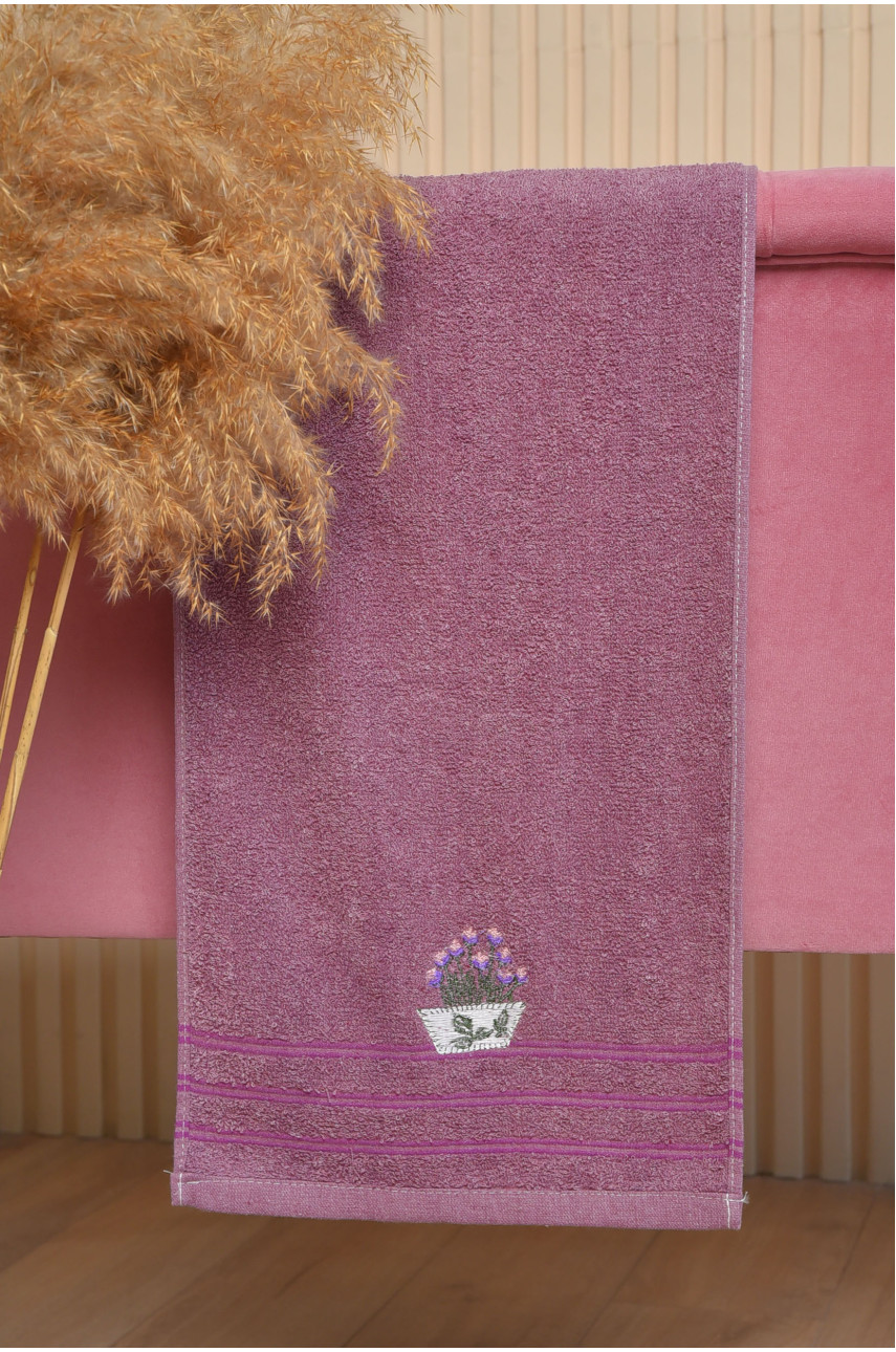 Рушник кухонний махровий фіолетового кольору 165884