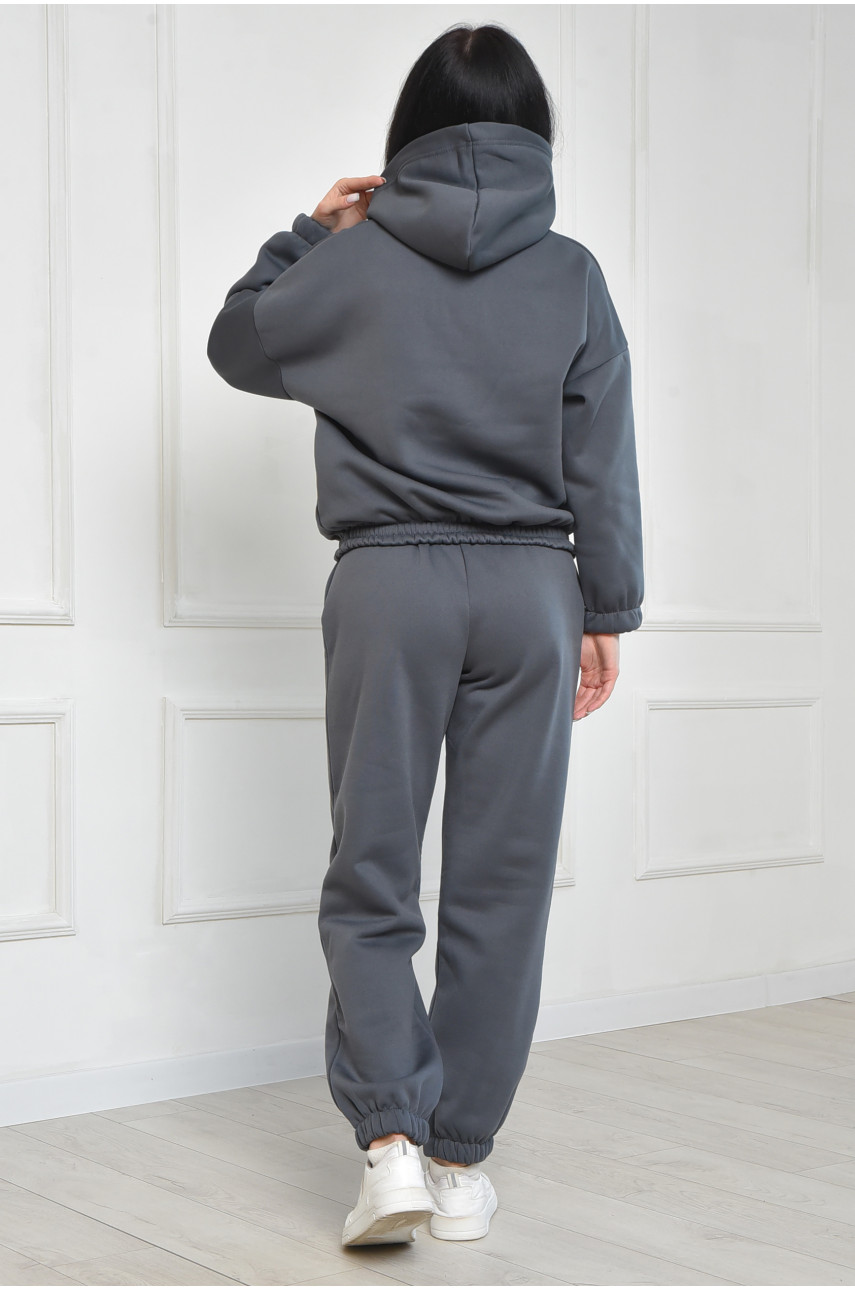 Спортивний костюм жіночий на флісі графітового кольору 1147 165924