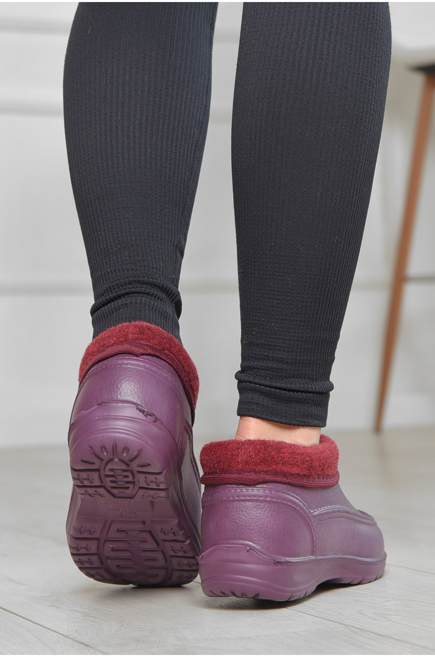 Галоши женские на меху бордового цвета 21 166445 Галоши женские на меху бордового цвета 21 166445