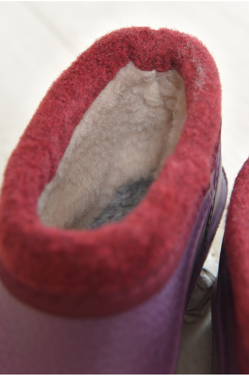 Галоши женские на меху бордового цвета 21 166445 Галоши женские на меху бордового цвета 21 166445