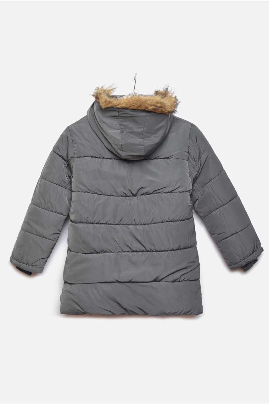 Куртка детская зимняя для мальчика темно-серого цвета 215 166566