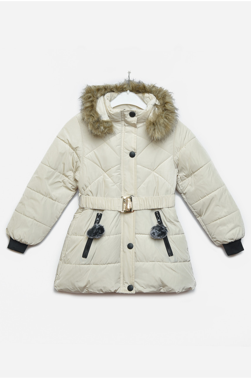 Куртка дитяча зимова  для дівчинки молочного кольору 166574