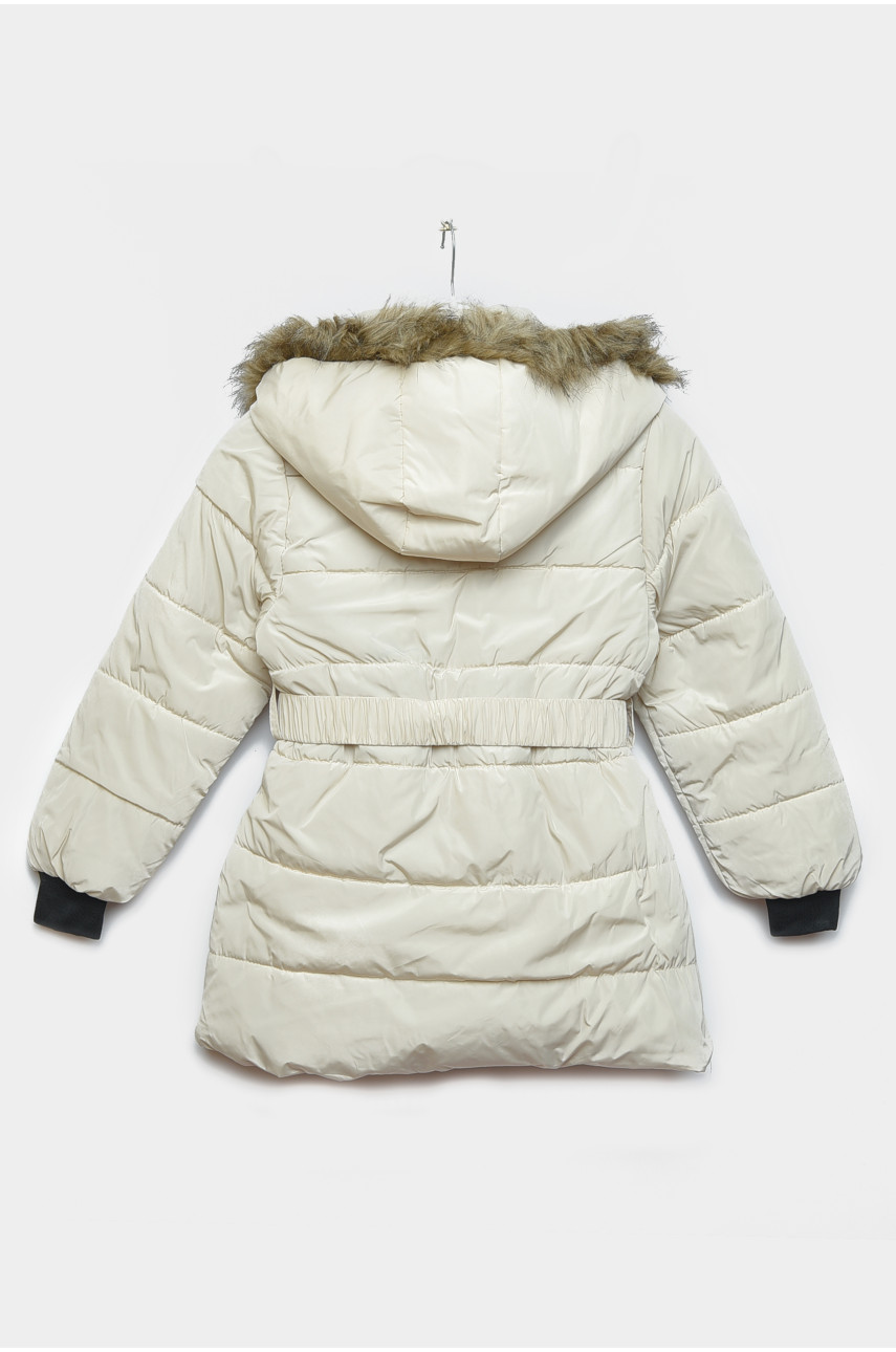 Куртка детская зимняя для девочки молочного цвета 166574