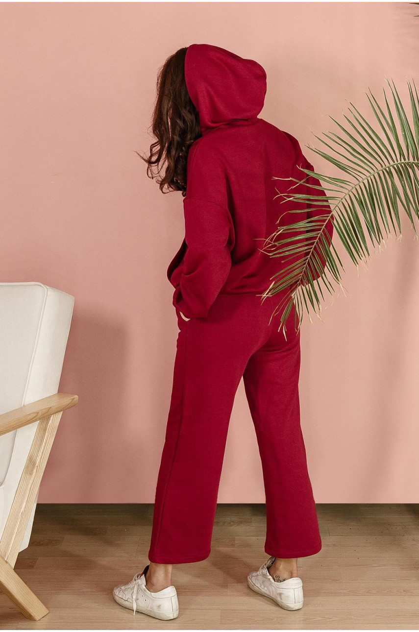 Костюм женский из турецкой ткани петля бордового цвета 565 166620