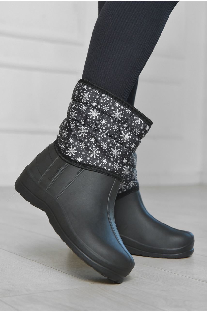 Дутики женские на меху черного цвета 166651