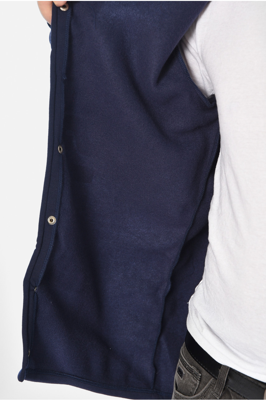 Бомбер мужской на флисе синего цвета 166907