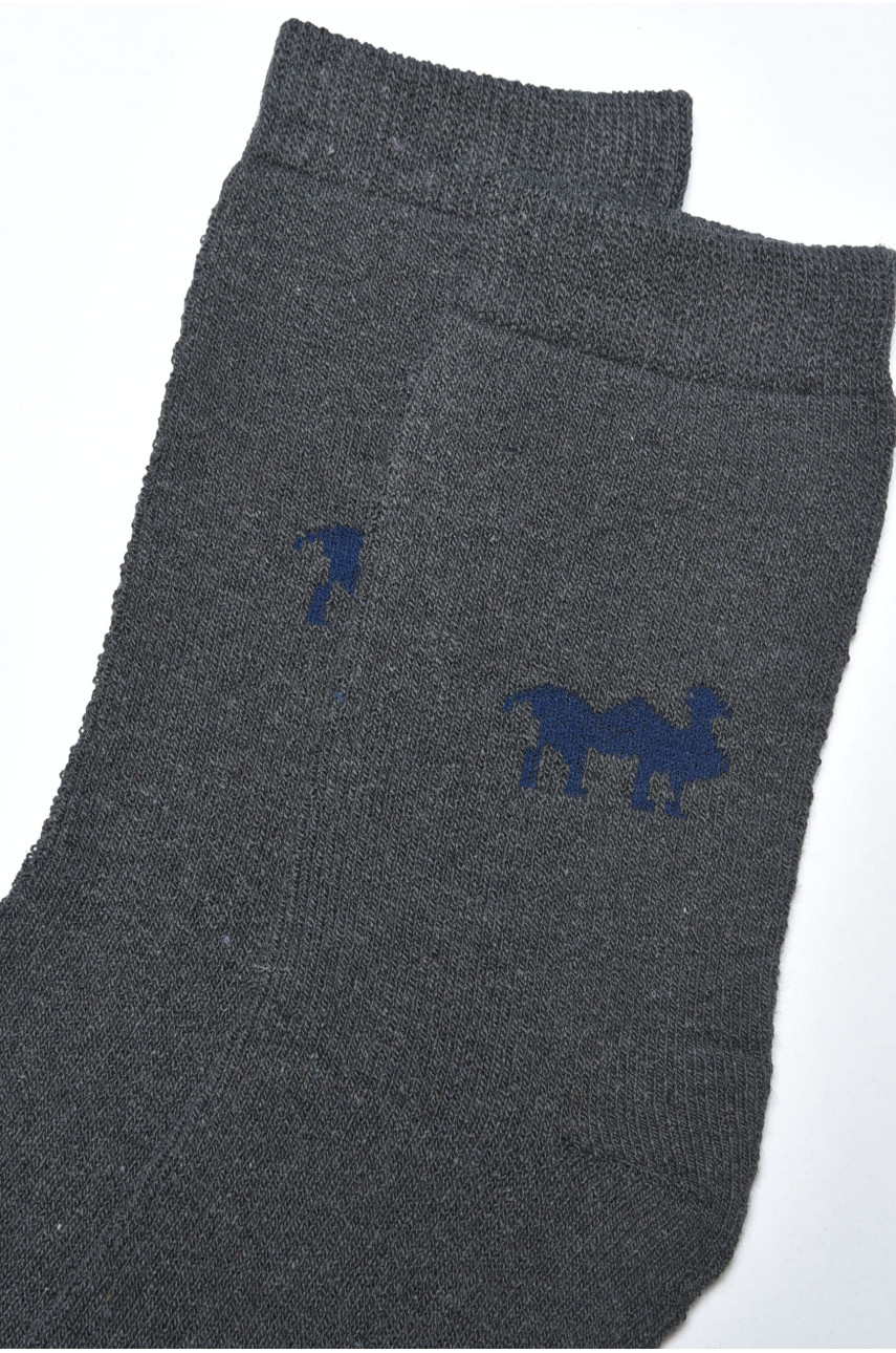 Носки махровые мужские темно-серого цвета размер 42-48 308 166913