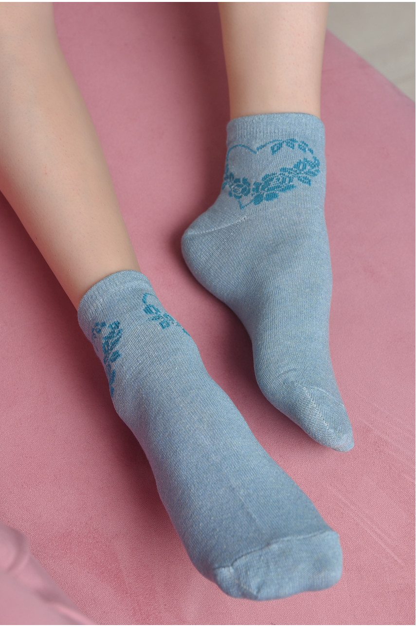 Носки женские стрейч голубого цвета размер 36-41 102 167094