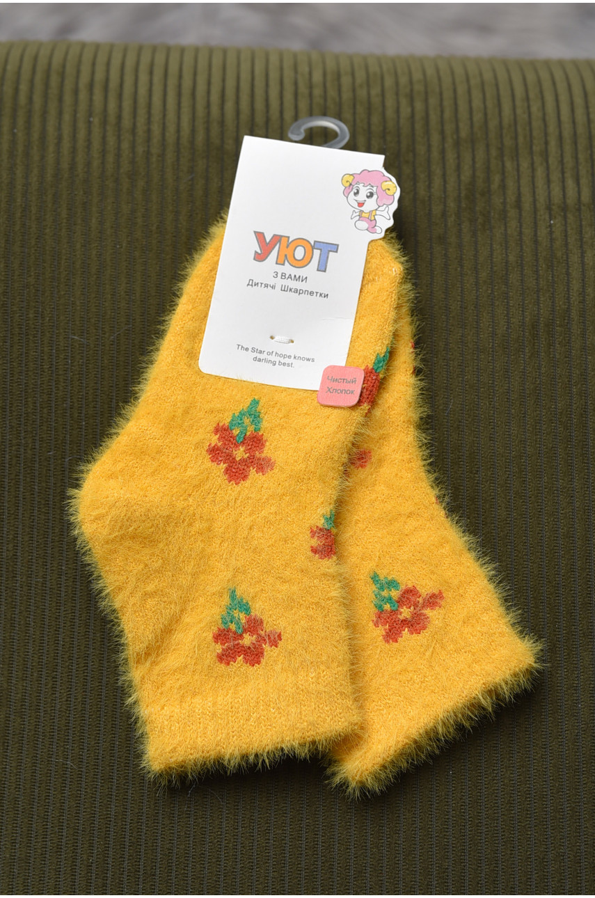 Шкарпетки дитячі для дівчинки норка темно-жовтого кольору М-6 167108