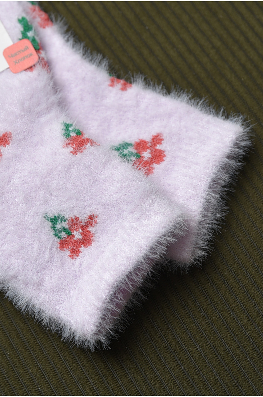 Носки детские для девочки норка сиреневого цвета М-6 167113