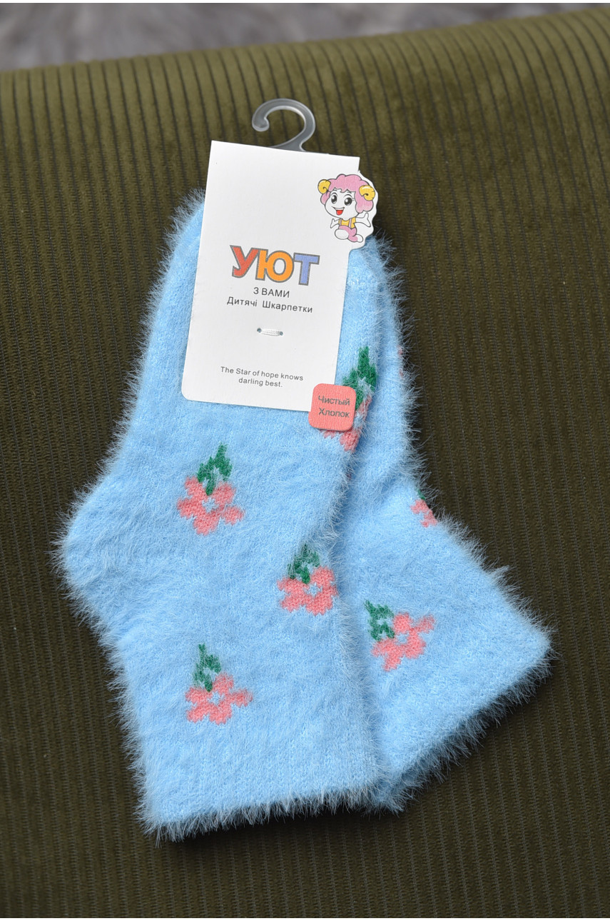 Шкарпетки дитячі для дівчинки норка блакитного кольору М-6 167121