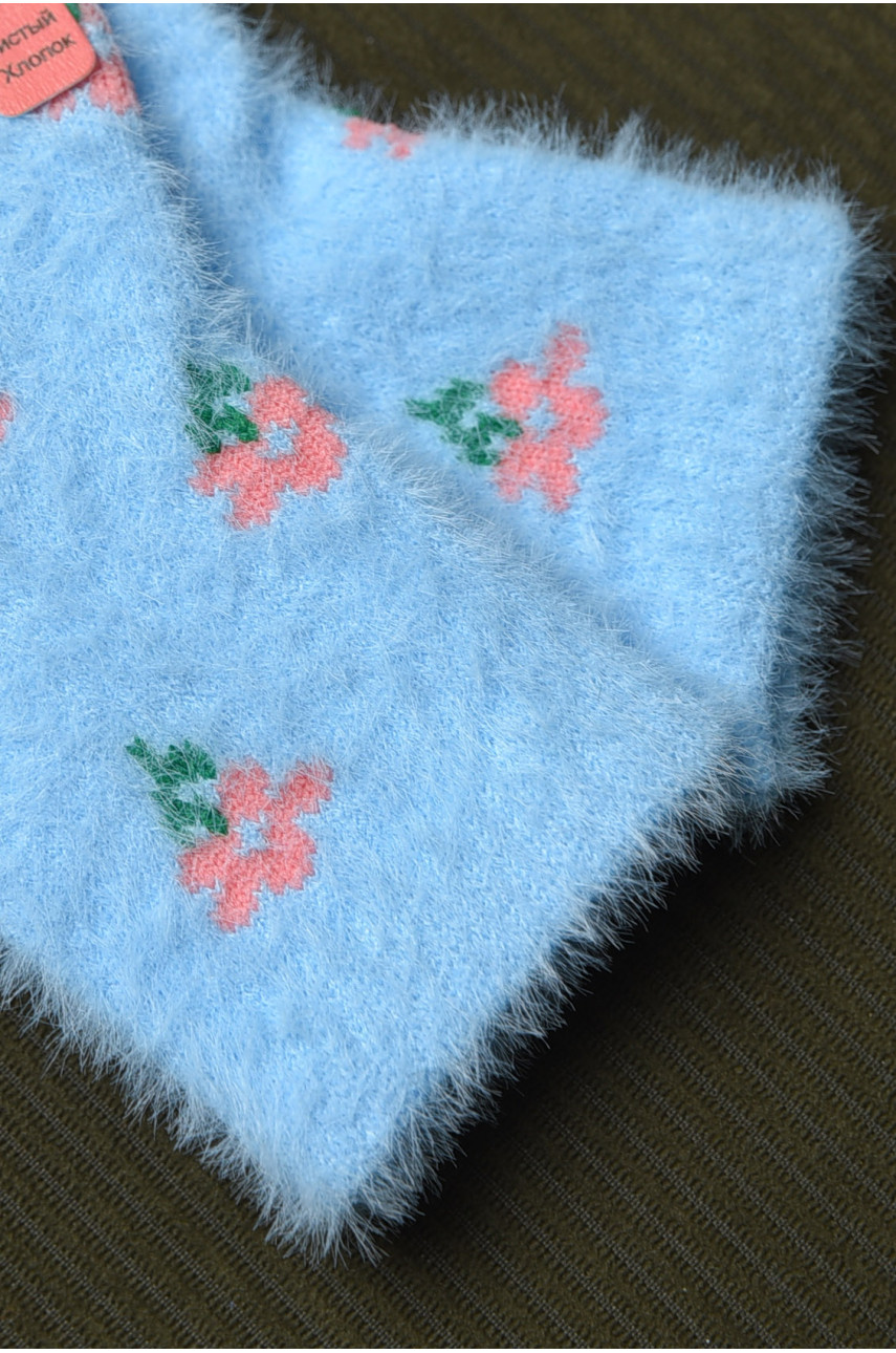 Шкарпетки дитячі для дівчинки норка блакитного кольору М-6 167121