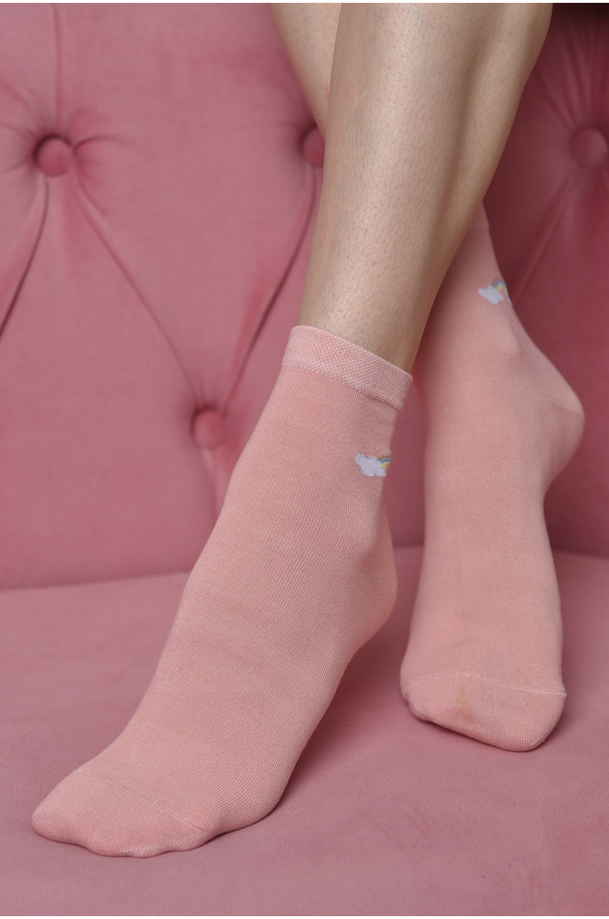 Носки женские стрейч темно-розового цвета размер 36-41 167127