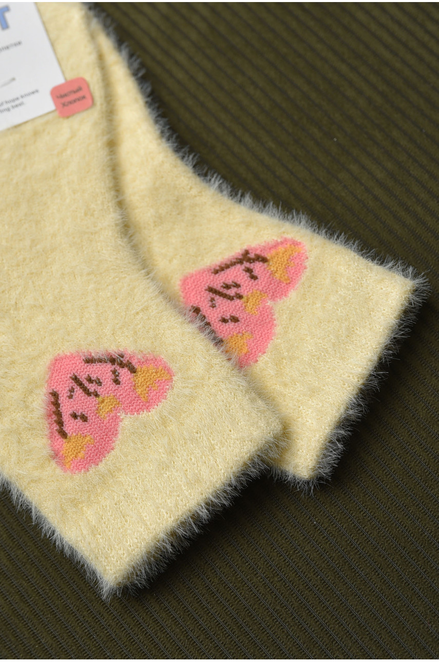 Шкарпетки дитячі для дівчинки норка светло-жолтого кольору М-6 167132