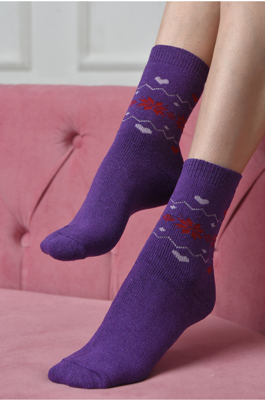 Носки махровые женские фиолетового цвета размер 36-41 882 167365